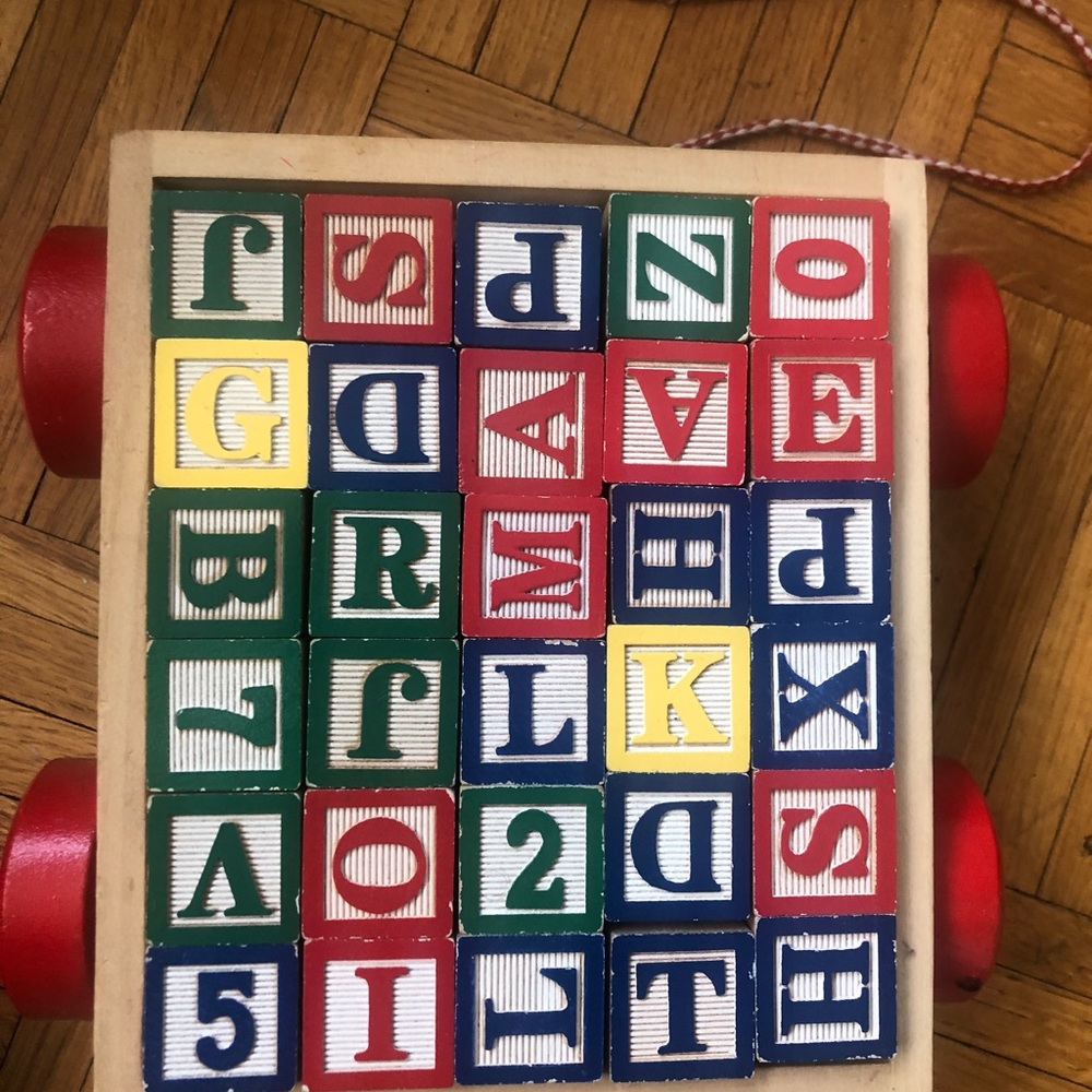 Pull cart of blocks